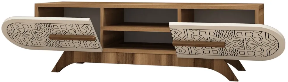 Comodă TV Hanah Home Defne, Nuc / Crem