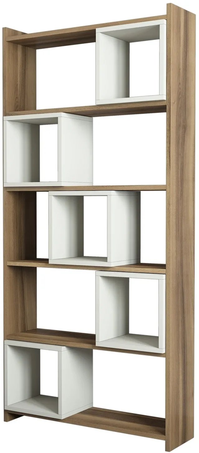 Bibliotecă Hanah Home Box, Nuc / Crem