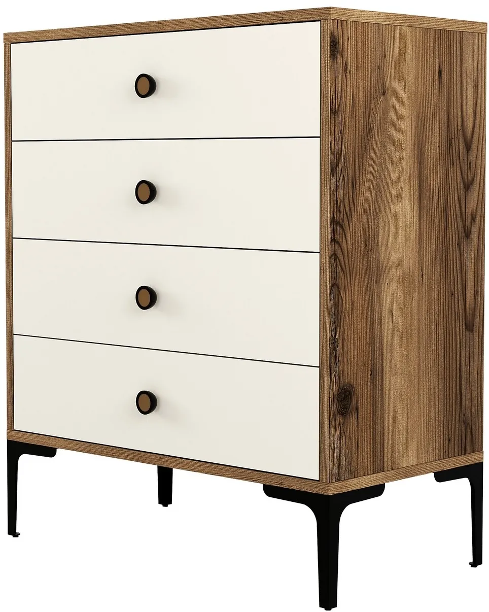 Comodă Hanah Home Lizbon 540, Nuc / Crem