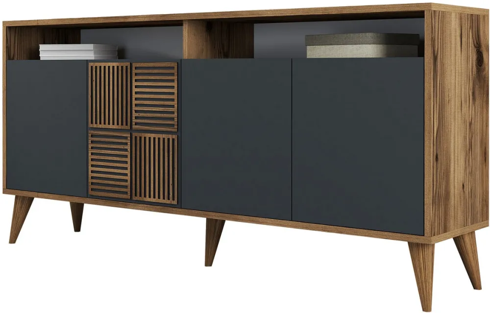 Consolă Hanah Home Milan 160, Nuc / Antracit