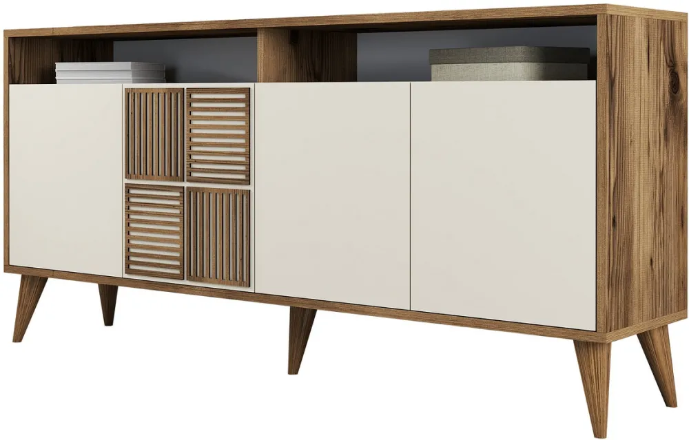 Consolă Hanah Home Milan 160, Nuc / Crem