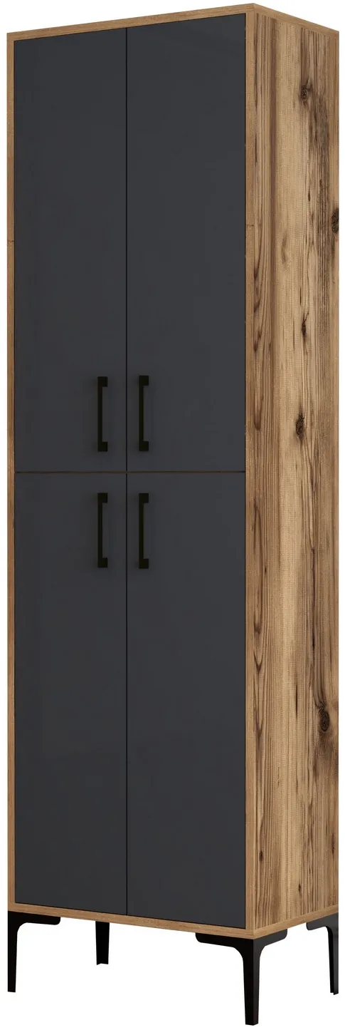 Dulap multifuncțional Hanah Home Berlin A, Nuc / Antracit