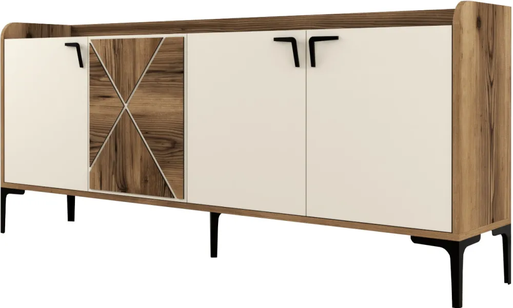 Consolă Hanah Home Venedik, Nuc / Crem