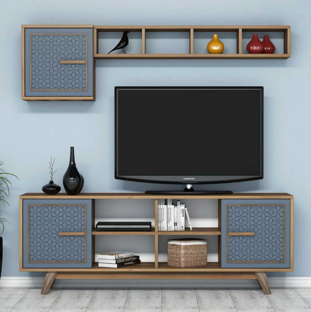 Ansamblu TV Hanah Home Ayla, Nuc / Albastru