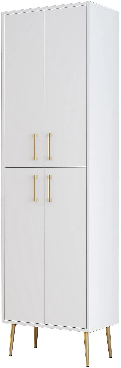 Dulap multifuncțional Hanah Home Berlin A, Alb / Auriu
