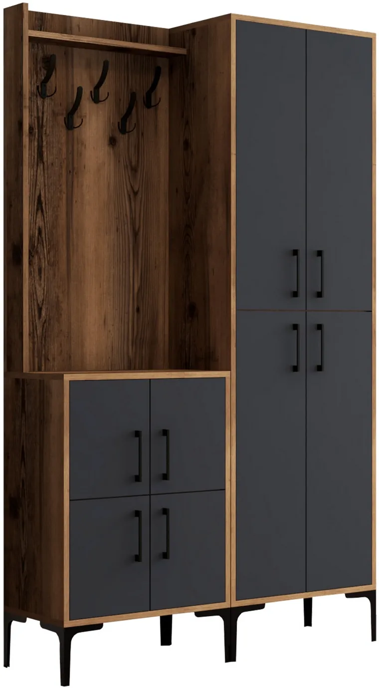 Cuier de hol Hanah Home Berlin BA, Nuc / Antracit