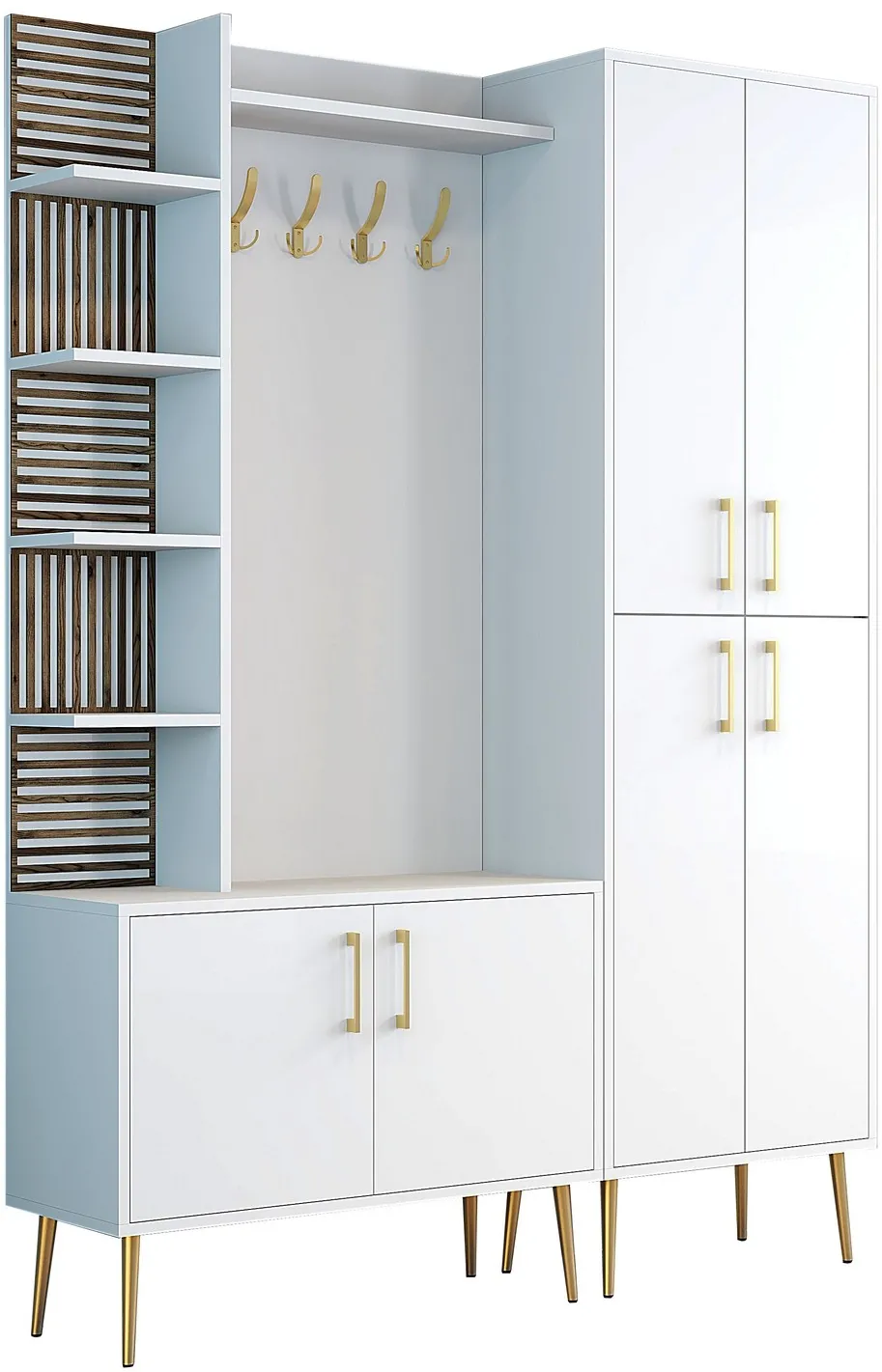 Cuier de hol Hanah Home Viyana Da, Alb / Auriu