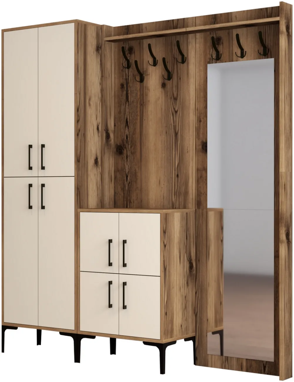 Cuier de hol Hanah Home Berlin ABC, Nuc / Crem