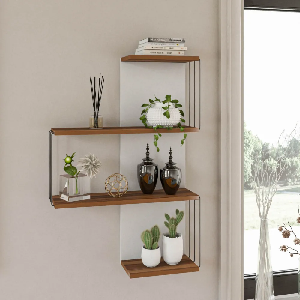 Raft de perete Hanah Home Cambel - Pine, Pin / Alb