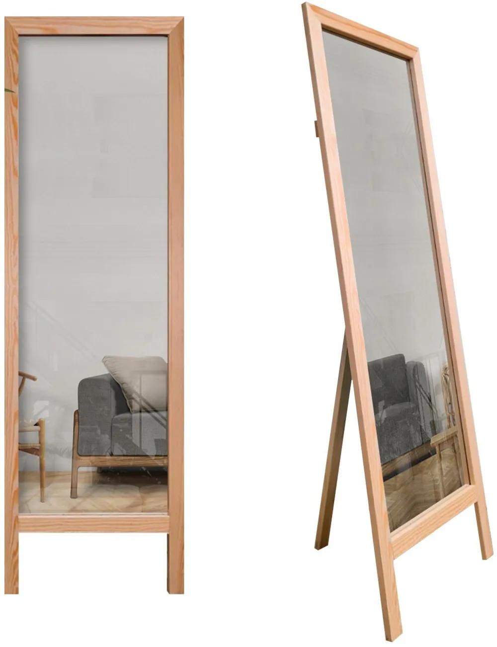 Oglindă de podea Hanah Home Cheval, Natural