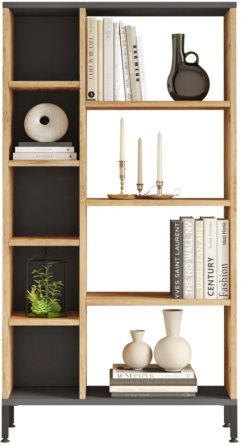 Bibliotecă Hanah Home Rl3-Aa, Pin Atlantic / Antracit