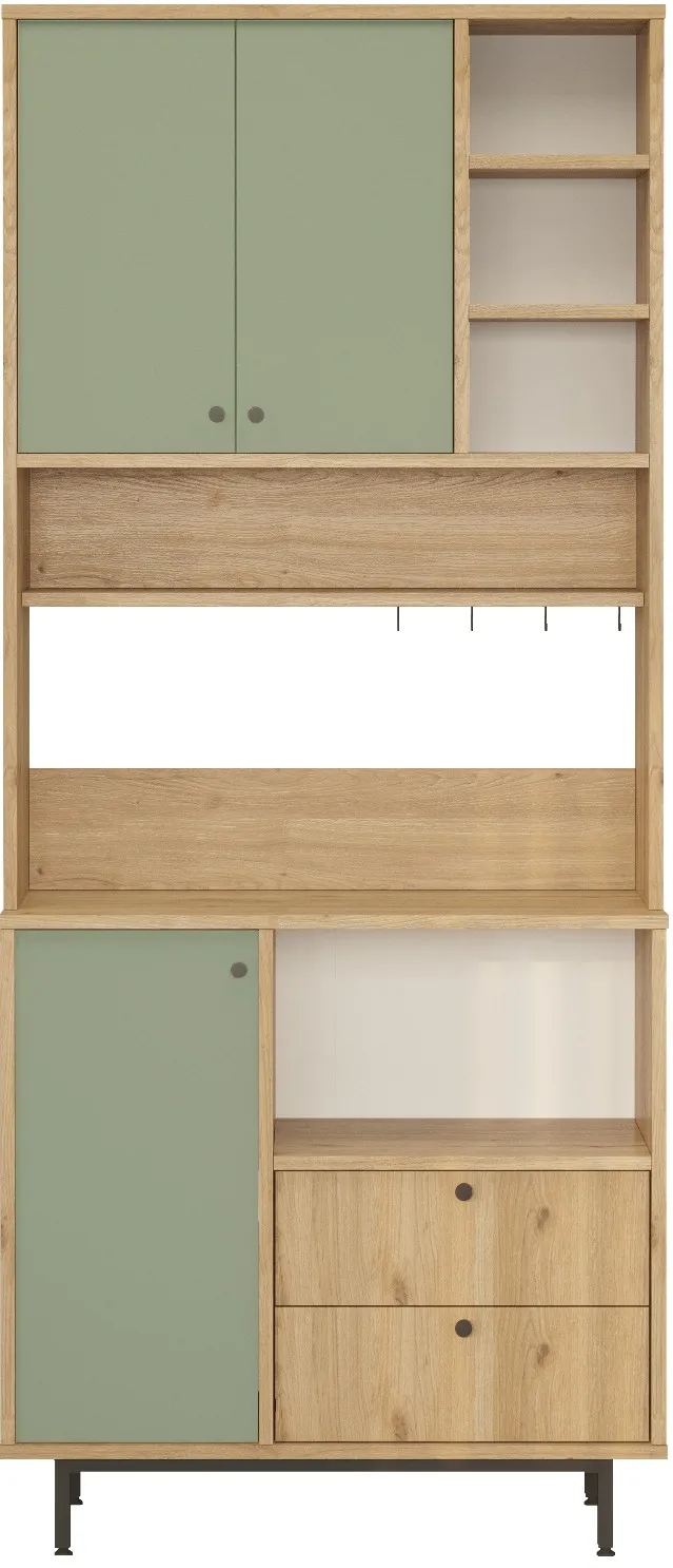 Dulap multifuncțional Hanah Home RE6-SY, Stejar / Verde