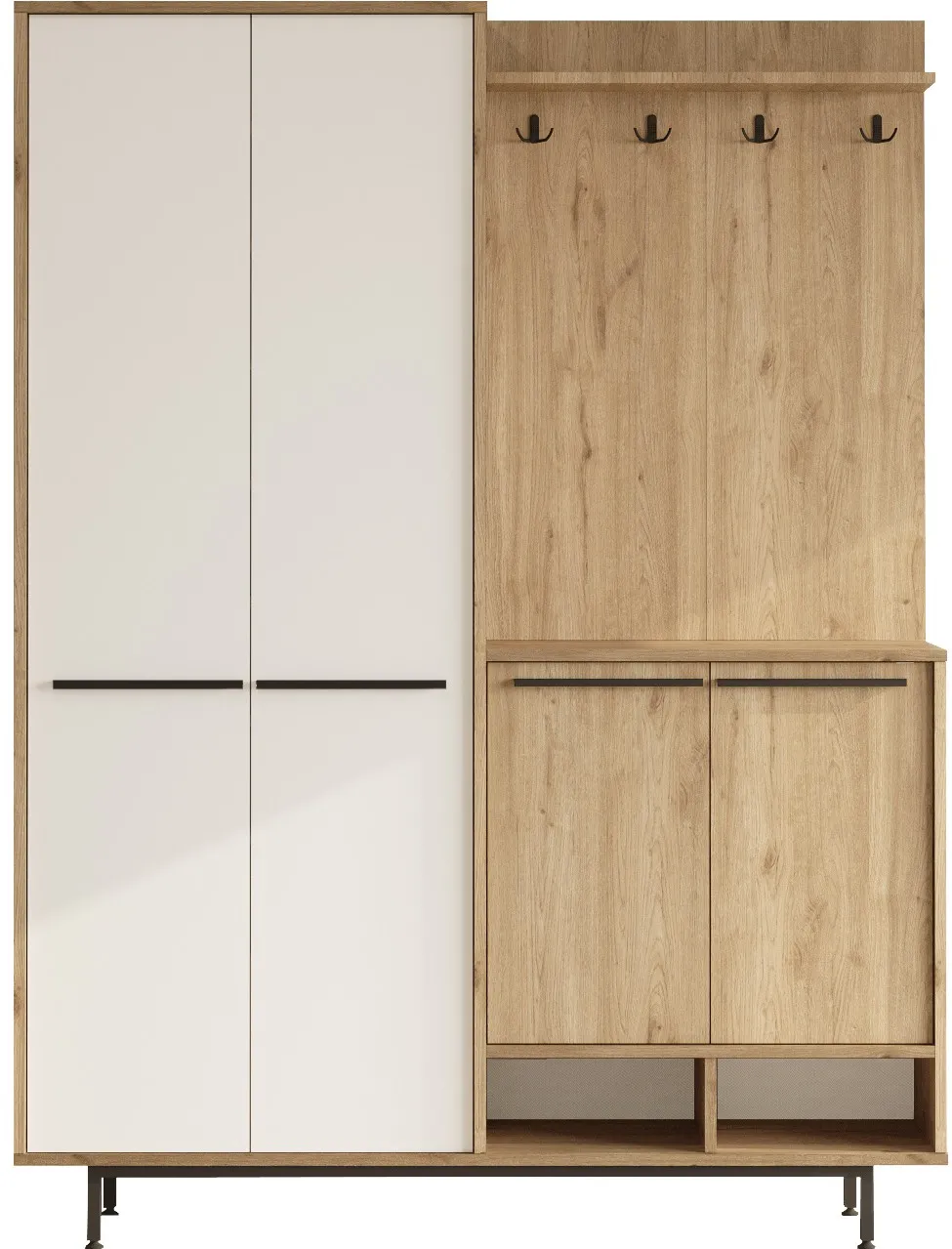 Cuier de hol Hanah Home OS1-SW, Stejar / Alb