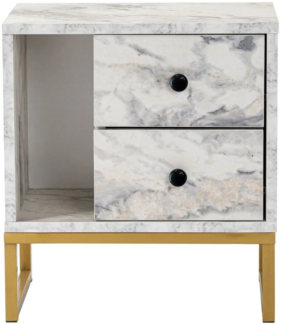 Noptieră Hanah Home Glimmer - Fressia Marble, Gold, Marmură Freesia / Auriu