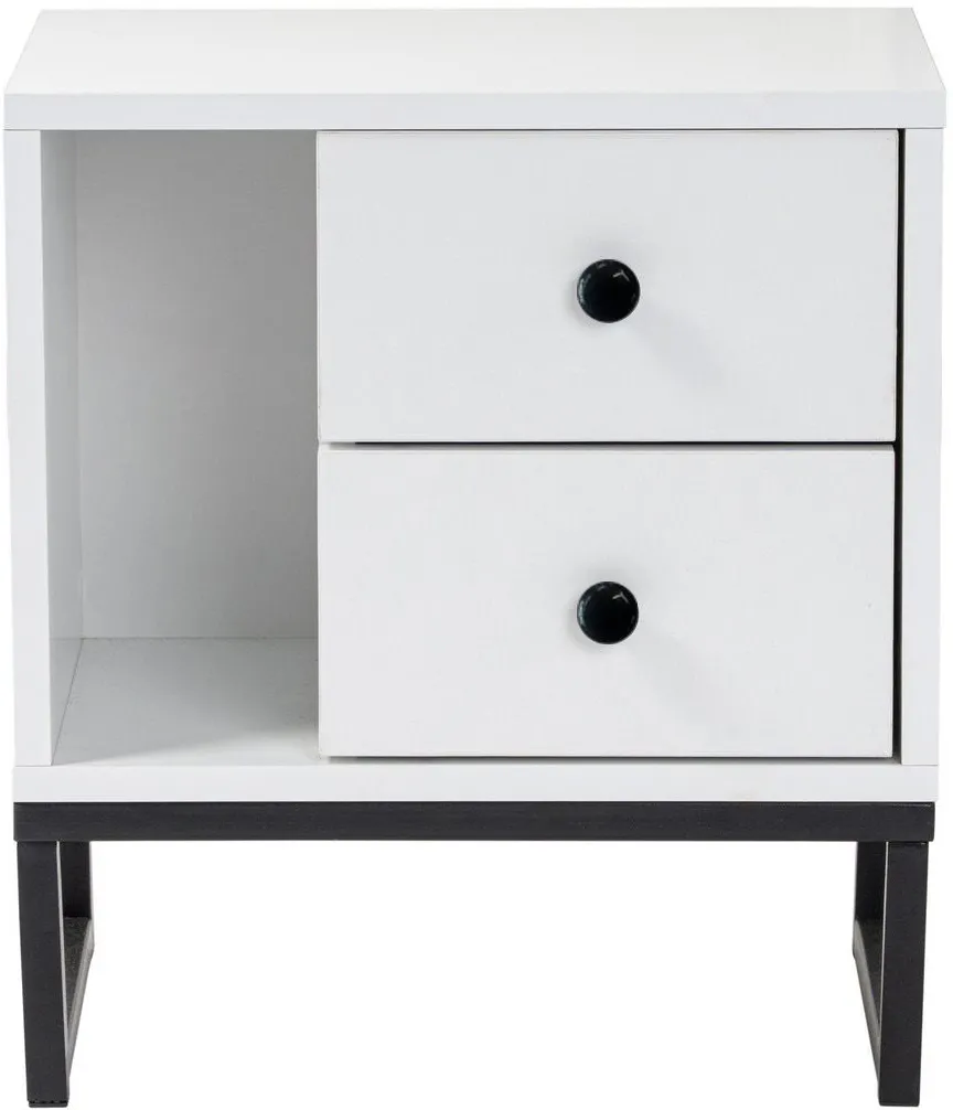 Noptieră Hanah Home Glimmer, Alb / Negru