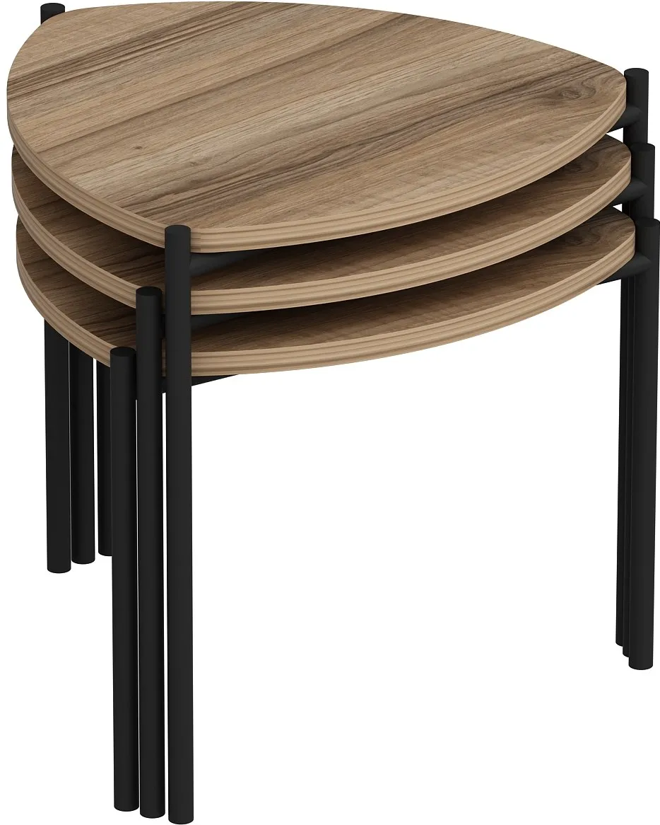 Set măsuțe imbricabile (3 piese) Hanah Home Lenny, Nuc