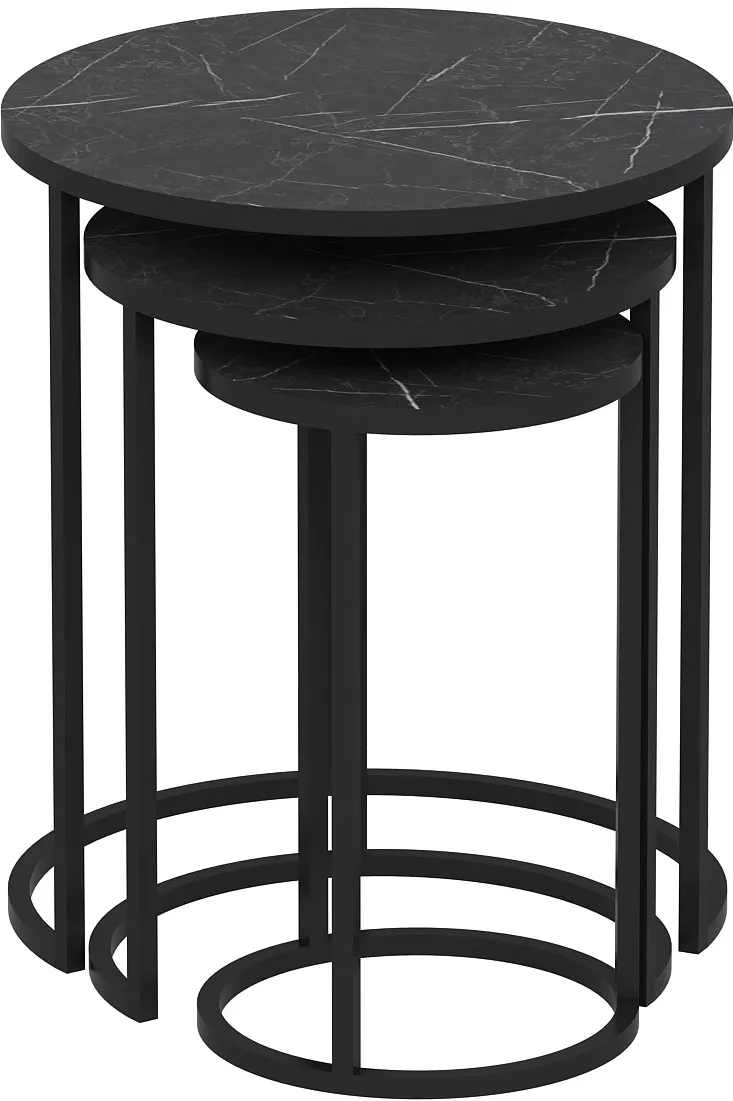 Set măsuțe imbricabile (3 piese) Hanah Home Gloria, Negru