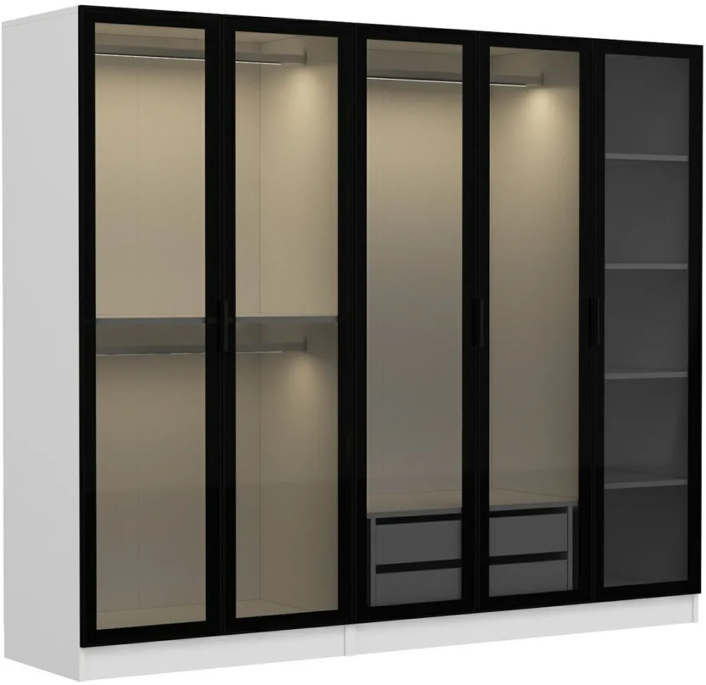 Dulap Hanah Home Kale - 6636, Alb / Negru