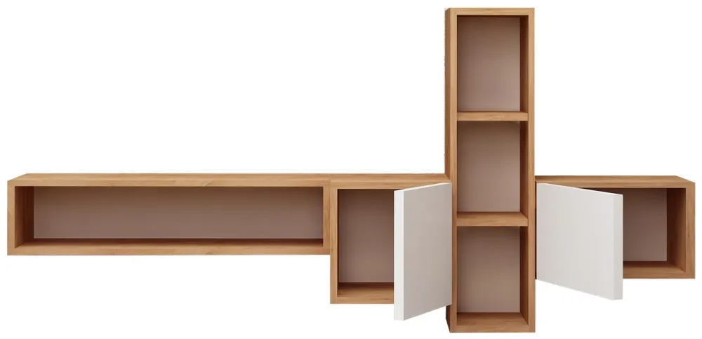 Ansamblu TV Hanah Home Kumkuat, Stejar / Alb