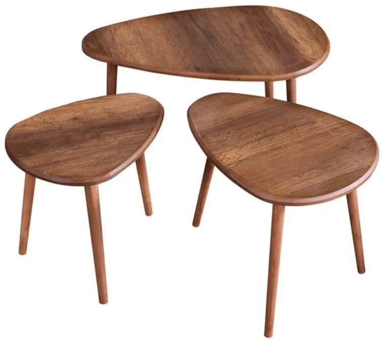 Set măsuțe de cafea Hanah Home Alvin, Nuc
