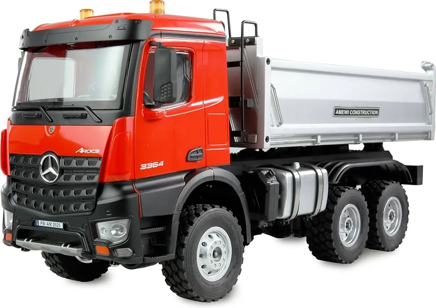 Camion basculanta RC AMEWI Mercedes-Benz Arocs 6x6 1:14 RTR rosu