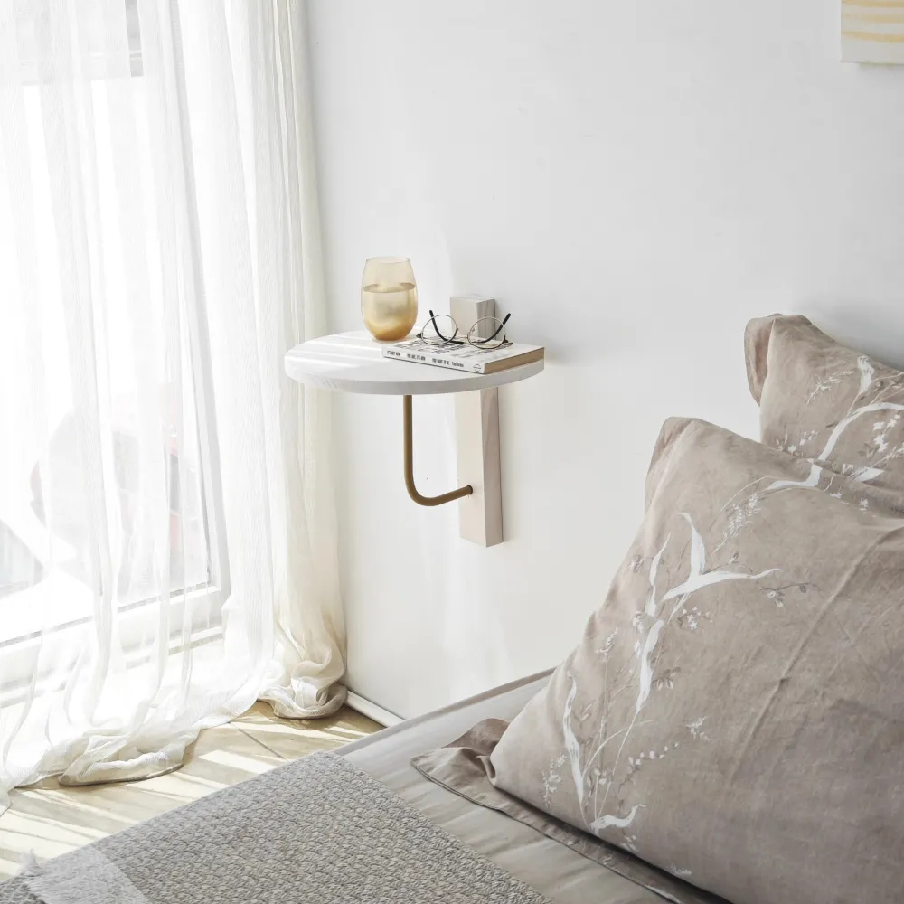 Raft de perete Hanah Home Reve, Auriu / Alb