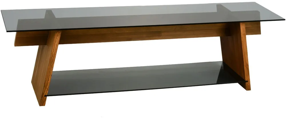 Comodă TV Hanah Home TV201, Nuc / Negru