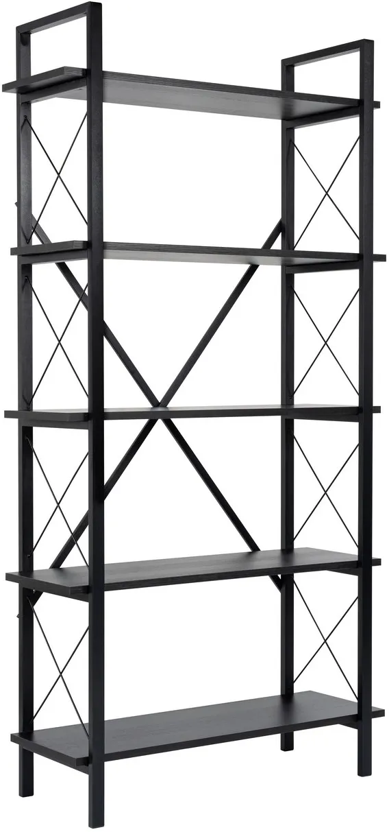 Bibliotecă Hanah Home Elysian, Lemn negru / Negru