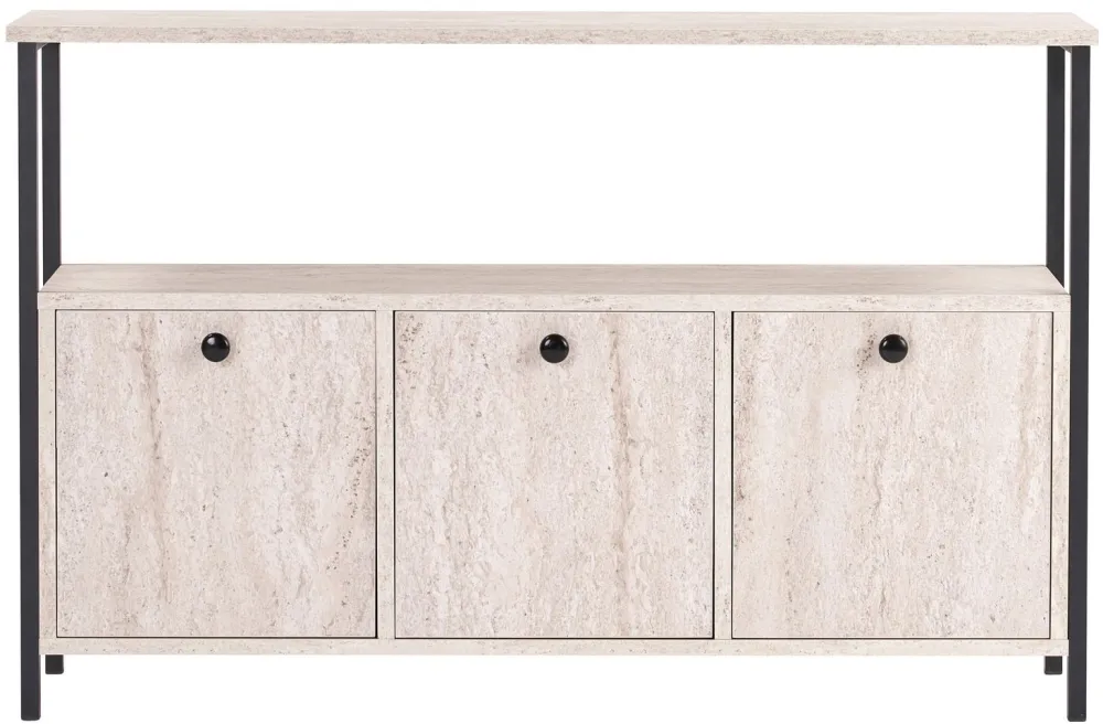 Consolă Hanah Home Solace, Travertin / Negru