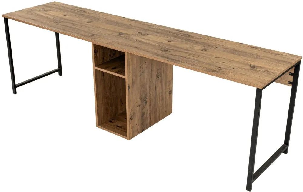 Birou Hanah Home Twin Study Desk, Pin Atlantic / Negru
