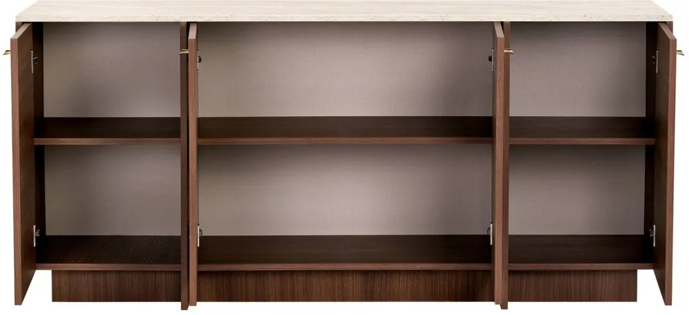 Consolă Hanah Home Varen, Travertin / Nuc Milano