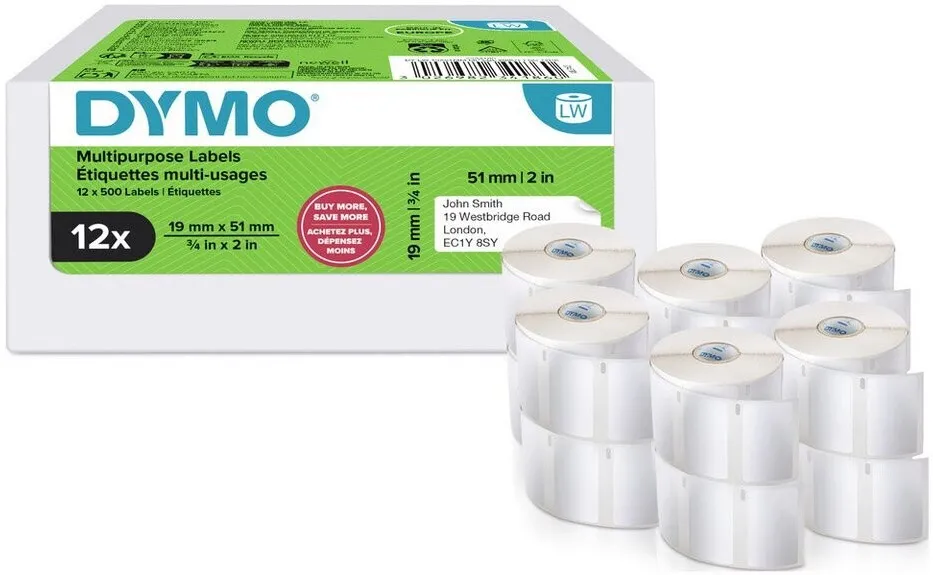 Set etichete de retur DYMO LW 19x51 mm 12 role 500 buc