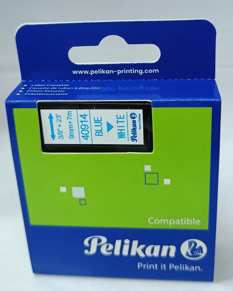 Banda etichete Pelikan compatibil DYMO 40914 albastru pe alb