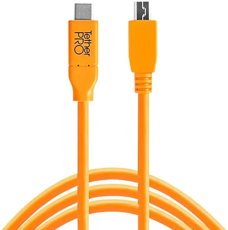 Cablu Tether Tools CUC2515-ORG USB-C la USB 2.0 Micro-B 5 pini 4.60 m portocaliu