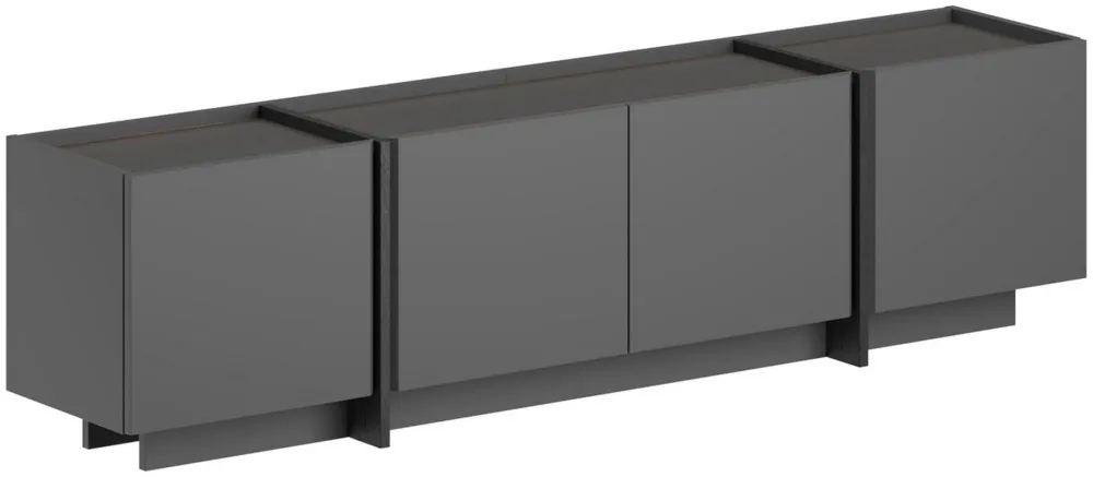 Comodă TV Hanah Home Lowen, Antracit / Negru
