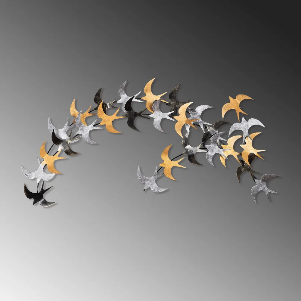 Decorațiune de perete din metal Wallity Kirlangiç, Multicolor