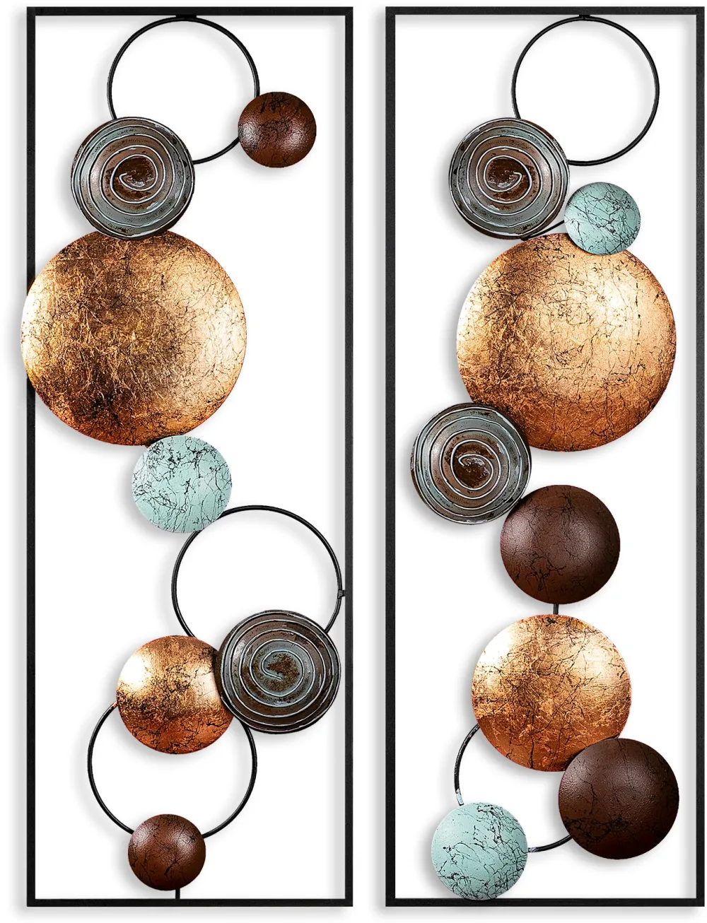Decorațiune de perete din metal Wallity Textured - 9, Multicolor
