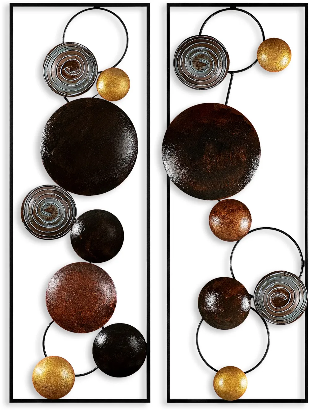 Decorațiune de perete din metal Wallity Textured - 3, Multicolor