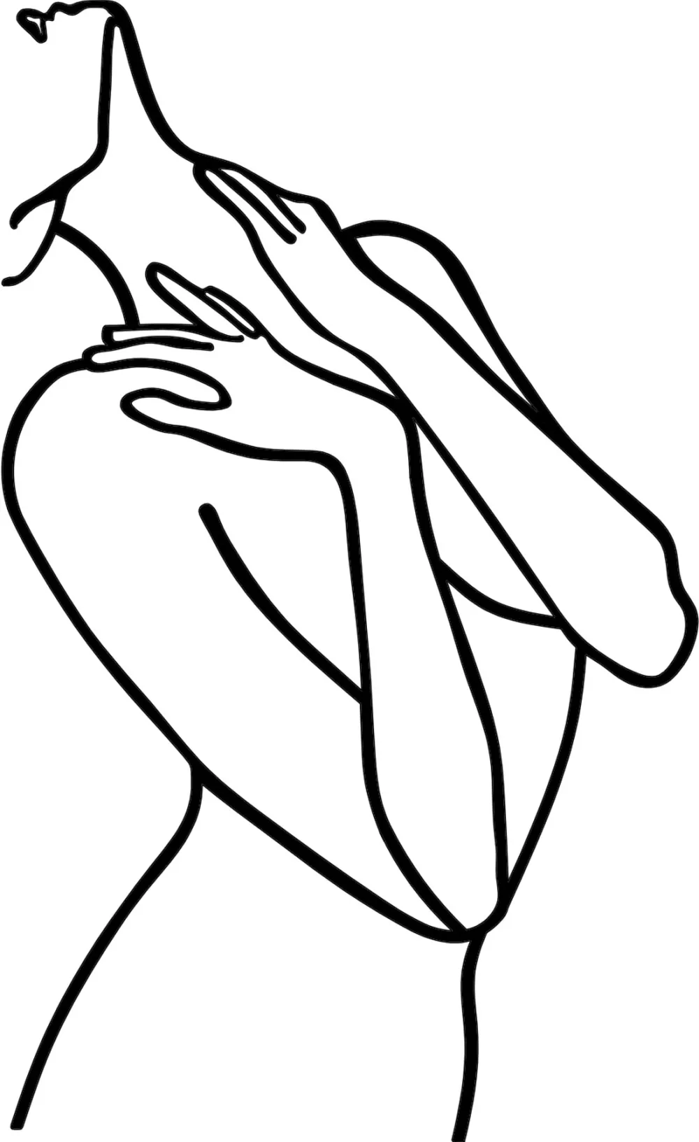 Decorațiune de perete din metal Wallity Woman Lines, Negru