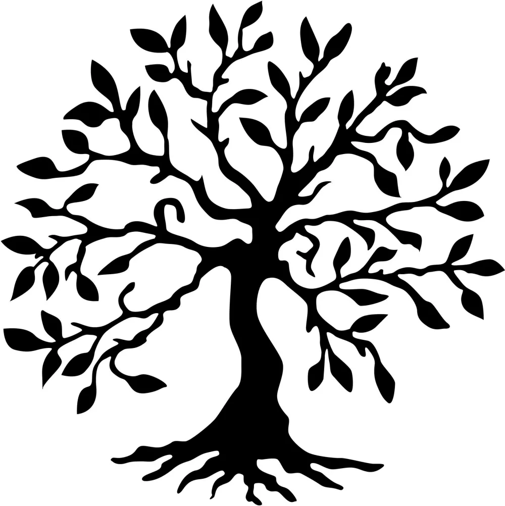 Decorațiune de perete din metal Wallity Tree 3, Negru