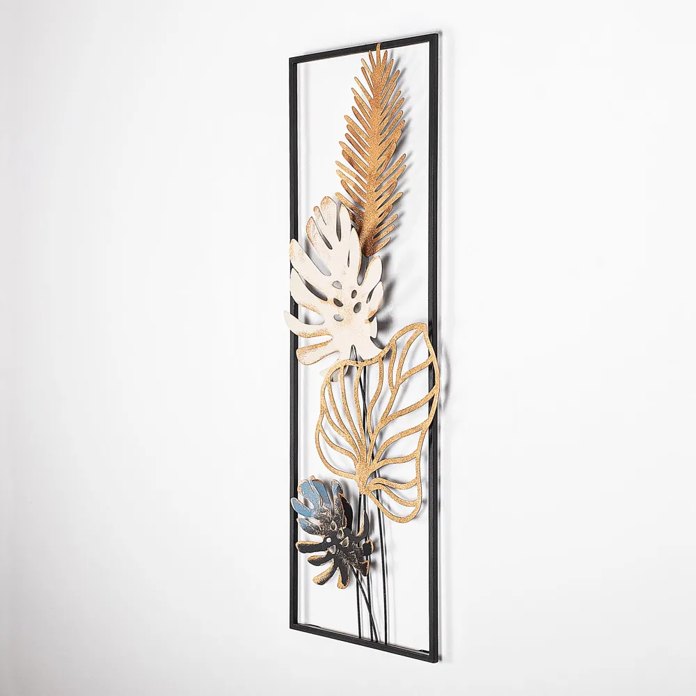 Decorațiune de perete din metal Wallity Palm Leaves, Multicolor