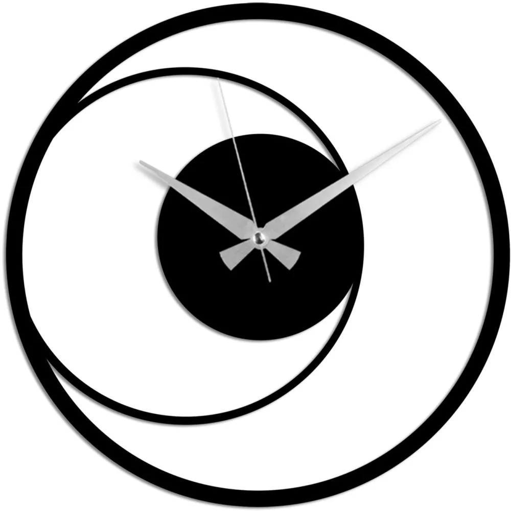 Ceas de perete din metal Wallity Circle 15, Negru
