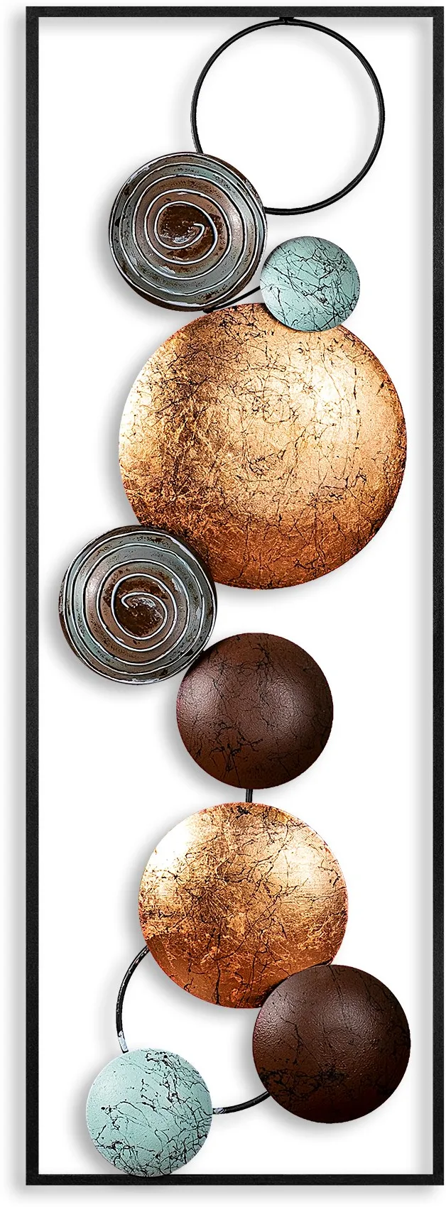 Decorațiune de perete din metal Wallity Textured - 7, Multicolor