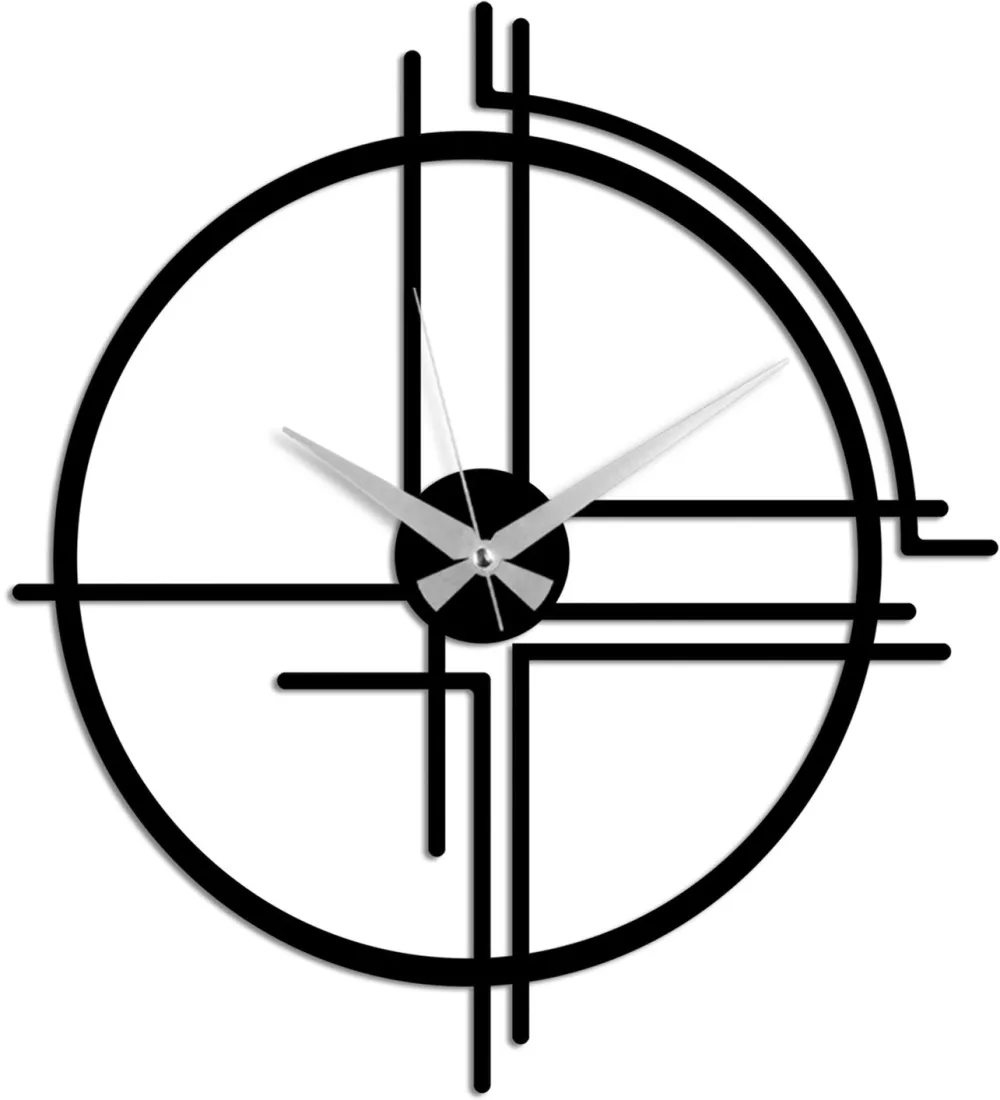 Ceas de perete din metal Wallity Unique, Negru