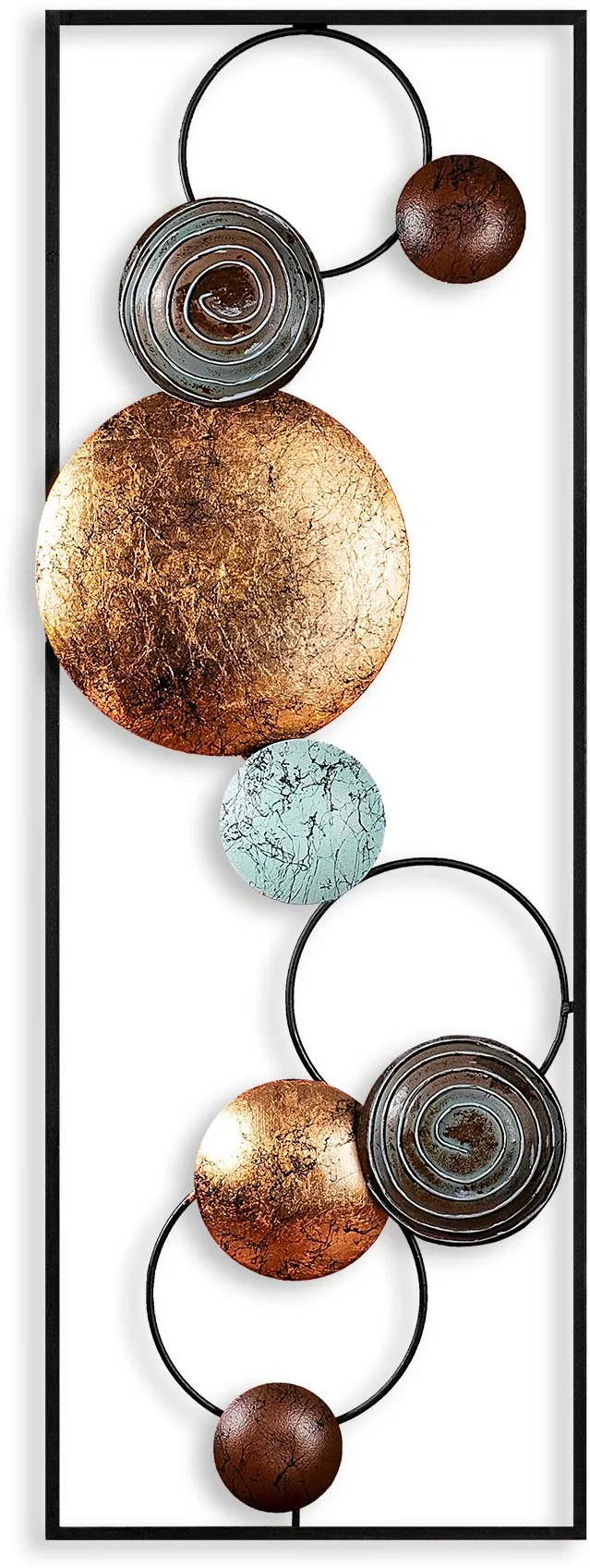 Decorațiune de perete din metal Wallity Textured - 8, Multicolor