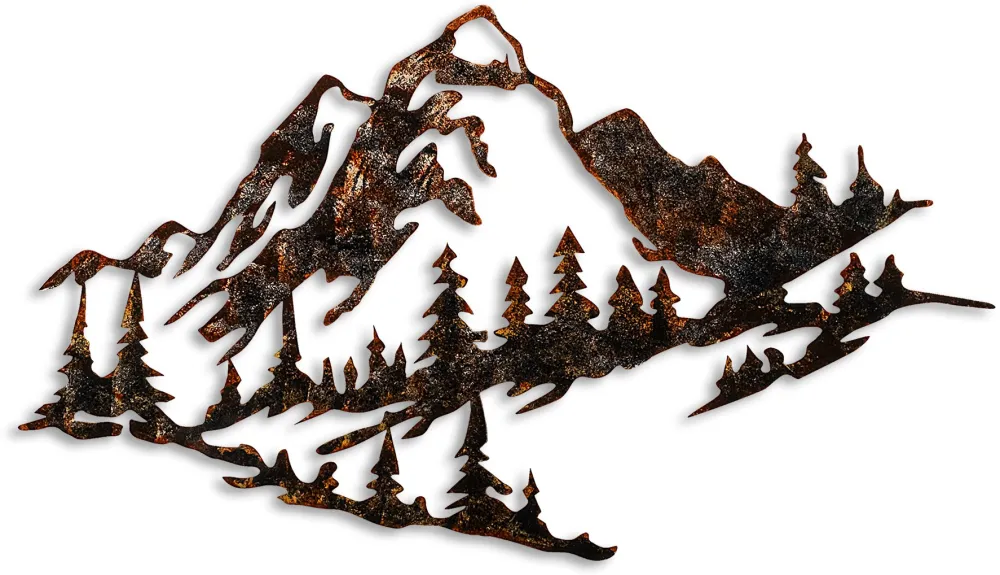 Decorațiune de perete din metal Wallity Mountain - 2, Multicolor