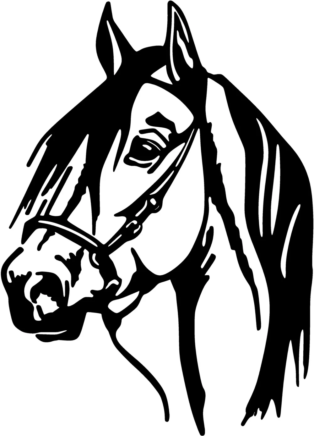 Decorațiune de perete din metal Wallity Horse Head, Negru