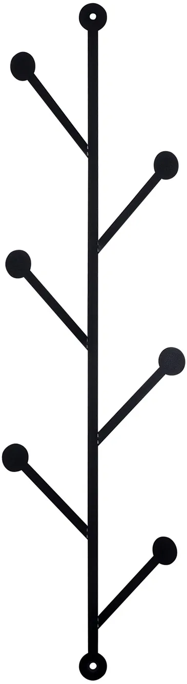 Cuier de perete din metal Wallity Rod 2, Negru