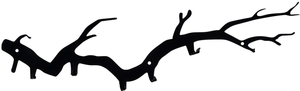 Cuier de perete din metal Wallity Bough, Negru