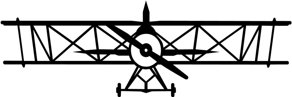 Decorațiune de perete din metal Wallity Airplane, Negru